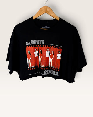 White Stripes Simple Chop Shop Crop Top