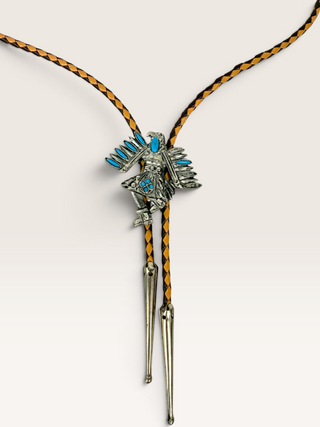 Vintage Southwestern Eagle Dancer Bolo Tie