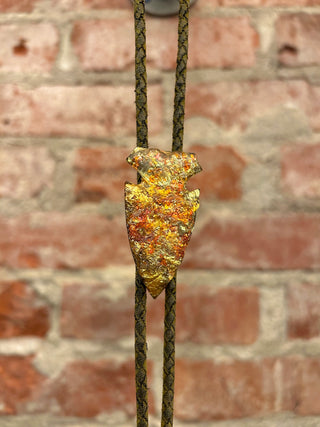 Gold leaf Resin Arrowhead Bolo Tie