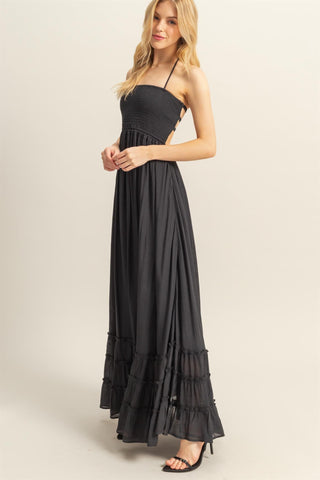 Where We Belong Smocked Halter Dress