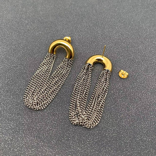 18k Charlie Two Tone Earrings