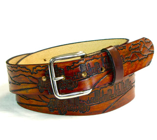 Big Rig Hand Tooled Leather Belt