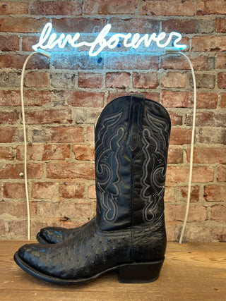 J.B. Dillon Genuine Ostrich Men's Cowboy Boots Size 10.5