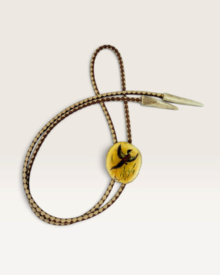 Vintage Pheasant on Bone Specialty Bolo Tie
