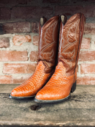 Vintage Snake Skin Cowboy Boots W Sz 9.5 Wide