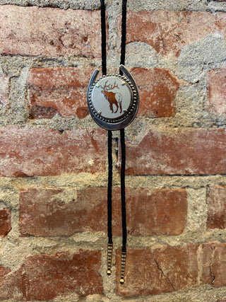 Velvet Braided Elk Bolo Tie