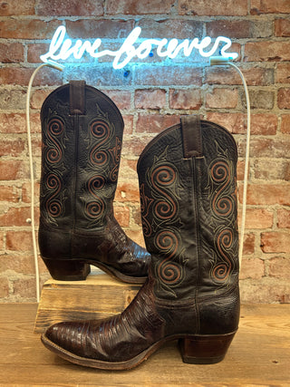 Justin Genuine Lizard Men’s Cowboy Boots Size 9.5/Women’s size 11