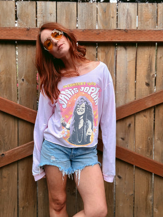 Chop Shop Janis Joplin Cropped Sweatshirt