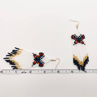 Bohemian Butterfly Hand-woven Beaded Tassel Earrings