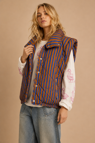 Remi Striped Puffer Vest
