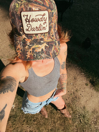 Howdy Cowboy Two Tone Trucker Hat