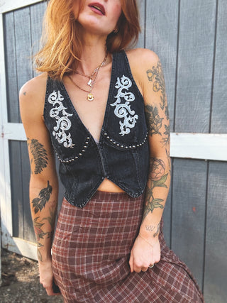 Cherry Bomb Denim Vest
