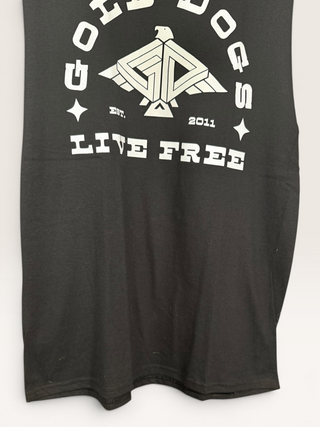 Gold Dogs Live Free Chop Shop Simple Muscle Tank