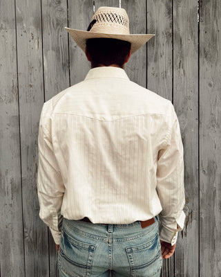 Wrangler Western Long Sleeve Western Snap Dobby Stripe Shirt