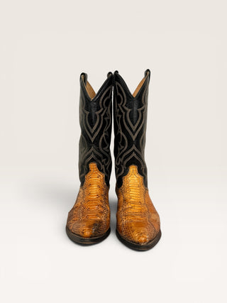 Tony Lama Genuine Python Cowboy Boots Size Men's 8 / Women's 9.5