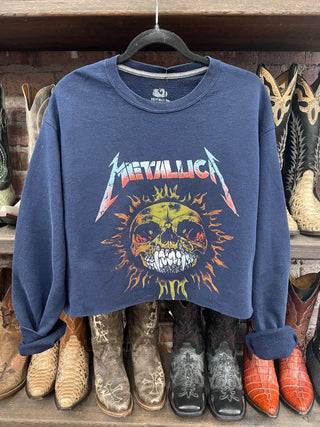 Chop Shop Metallica Cropped Sweatshirt
