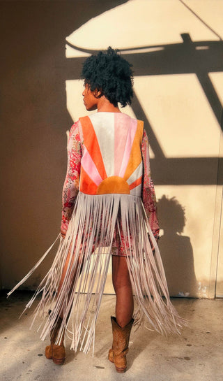 Sunrise Suede Fringe Vest