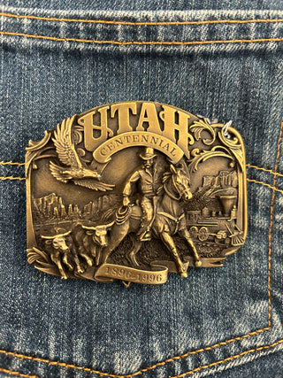 Utah Centennial Coper Belt Buckle