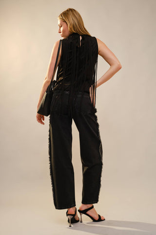 Soñora Embroidered Fringe Jeans