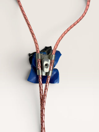 Pink and Blue Abstract Bolo Tie