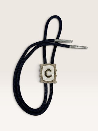 Vintage Swank "C" with Mother of Pearl Bolo Tie
