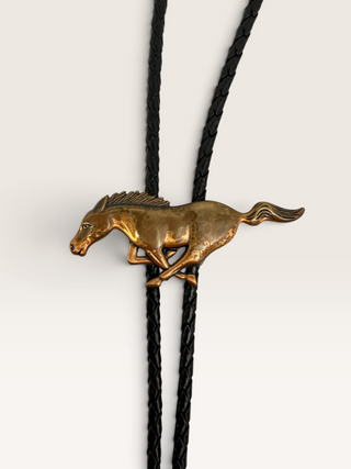 Vintage Copper Stallion Bolo Tie