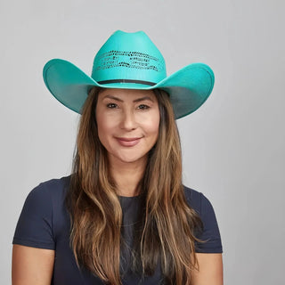 Chelsea Women's Straw Cowgirl Hat Turquoise