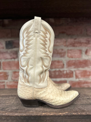 Tony Lama Ostrich Cowboy Boots Womens 9.5, Men’s 8