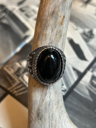 Black Stone Biker Ring