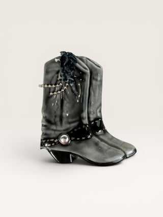 Ceramic Cowboy Boot Bolo Tie