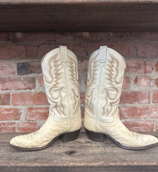 Tony Lama Ostrich Cowboy Boots Womens 9.5, Men’s 8