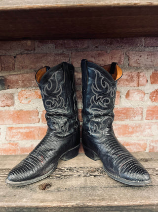 Tony Lama Teju Lizard Cowboy Boots M Sz 12 Wide