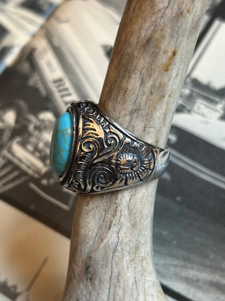 Turquoise Western Biker Ring