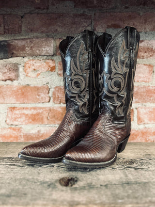 Vintage Justin Teju Lizard Cowboy Boots W Sz 5.5