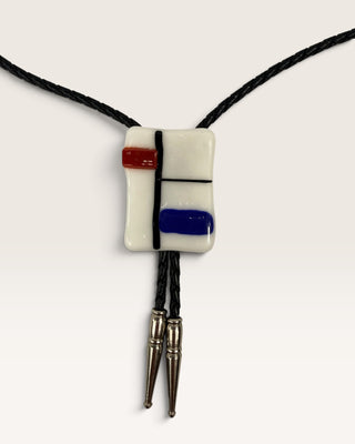 Abstract Glass Art Bolo Tie