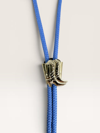 Silver Cowboy Boot Bolo Tie