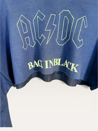 Chop Shop AC/DC Cropped Sweatshirt Navy