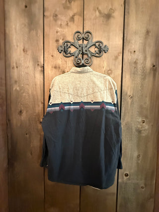 Men’s Vintage XL Roper Border Snap Up Shirt