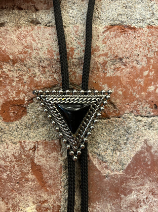 Black Stone Bolo Tie
