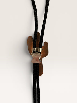 Vintage Metal Cactus Bolo Tie