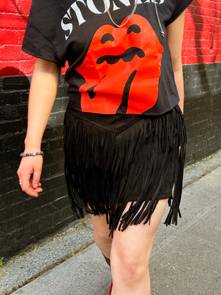 Festival Suede Fringe Skirt