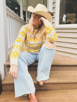 Flower In The Sun Crew Neck Sweater