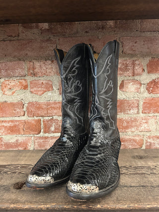 Cavenders Snakeskin Toe Capped Cowboy Boots Men’s Size 12