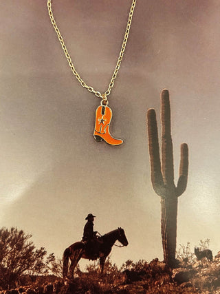 Reba Cowboy Boot Necklace