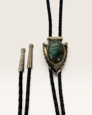 Labradorite Arrowhead Bolo Tie