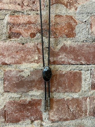Black Agate Bolo Tie