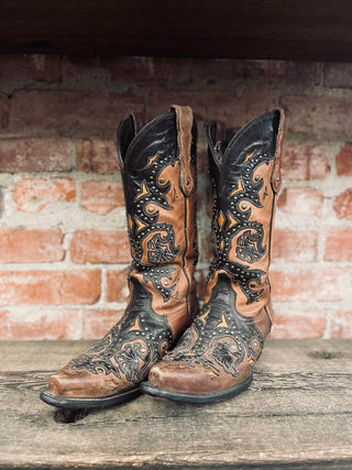 Vintage Pecos Belle Cowboy Boots W Sz 8