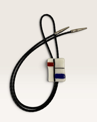 Abstract Glass Art Bolo Tie
