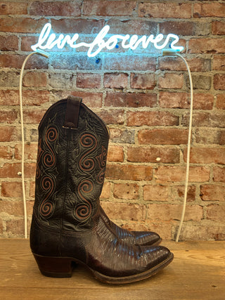 Justin Genuine Lizard Men’s Cowboy Boots Size 9.5/Women’s size 11