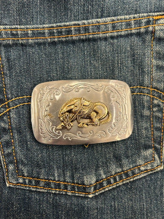 Down Horse Belt Buckle